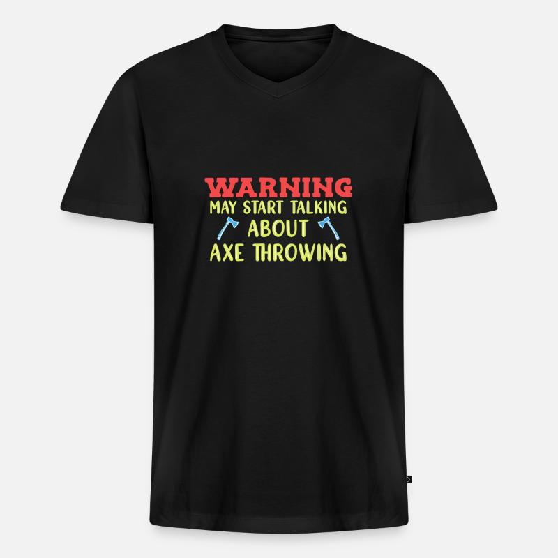 Axt werfen Axtwerfen - Männer Premium Bio T-Shirt mit V-Ausschnitt - Schwarz