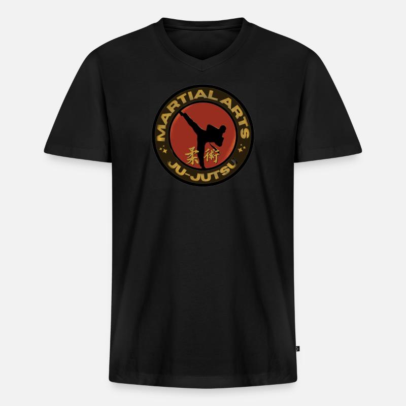 Ju-Jutsu - Männer Premium Bio T-Shirt mit V-Ausschnitt - Schwarz