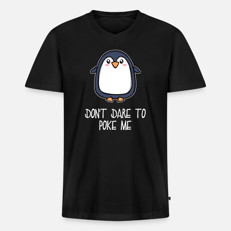 Antarktis Tier süß Pinguin Seevogel Statement - Männer Premium Bio T-Shirt mit V-Ausschnitt - Schwarz