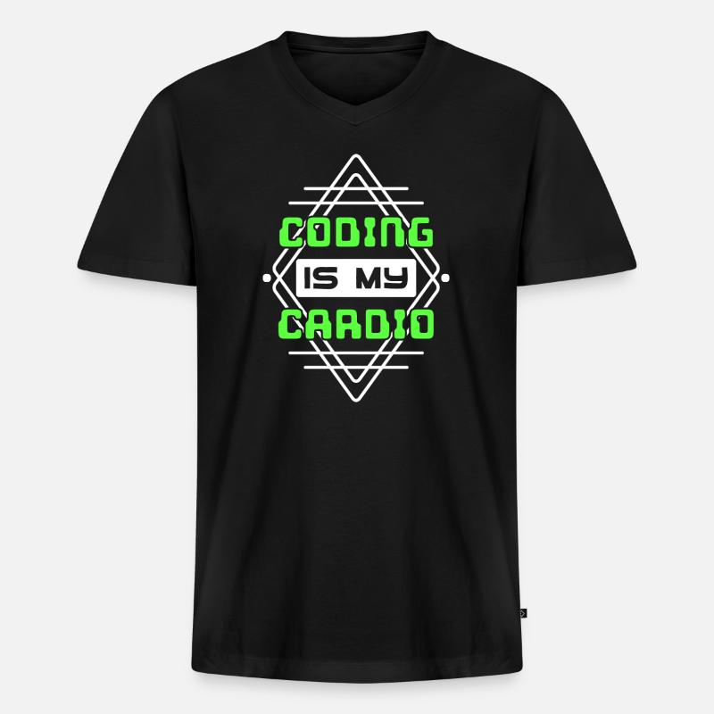 Developer Statement Code Skripting Webentwickler - Männer Premium Bio T-Shirt mit V-Ausschnitt - Schwarz