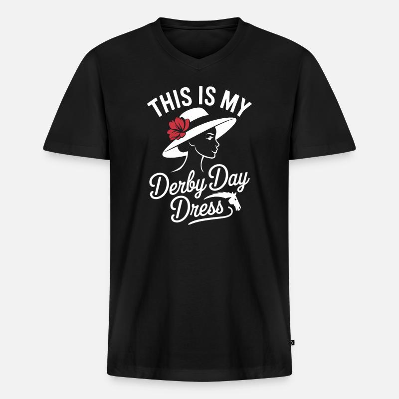 Derby Day Elegantes Hutdesign - Männer Premium Bio T-Shirt mit V-Ausschnitt - Schwarz