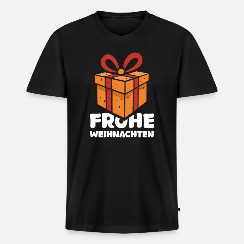 Frohe Weihnachten Geschenk Design - Männer Premium Bio T-Shirt mit V-Ausschnitt - Schwarz