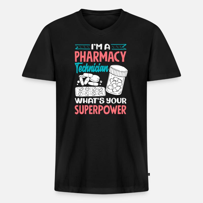 Apotheker Pharmazeutisch-technischer - Männer Premium Bio T-Shirt mit V-Ausschnitt - Schwarz