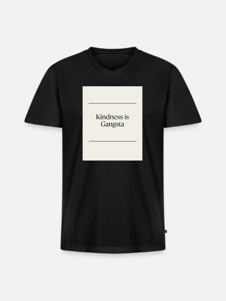Inhimillisyys_on_uusi_musta-3 - T-shirt encolure en V Premium bio Homme - noir