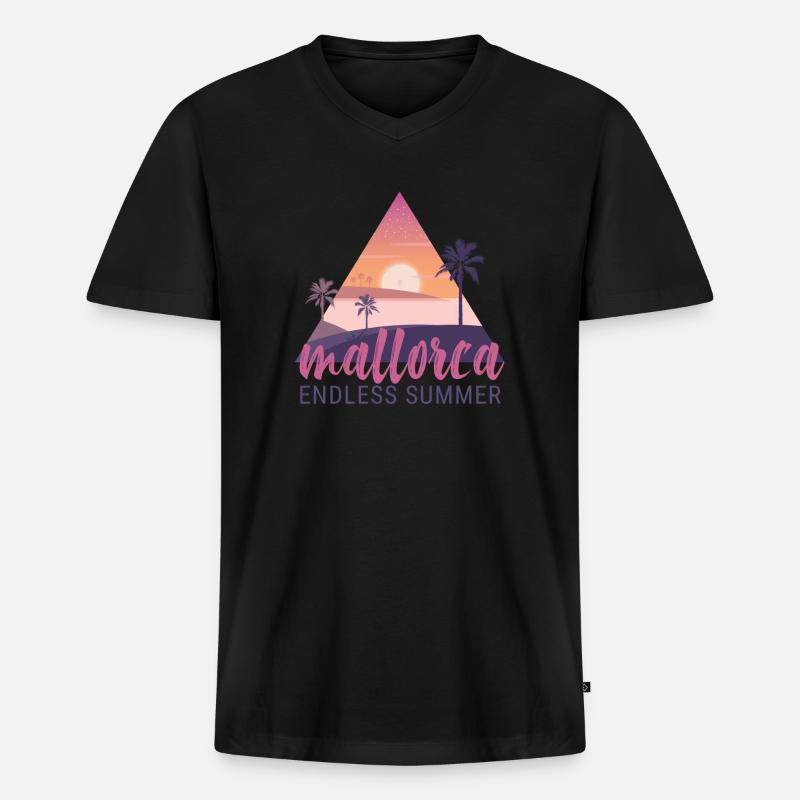 Mallorca Endless Summer Sunset - Männer Premium Bio T-Shirt mit V-Ausschnitt - Schwarz