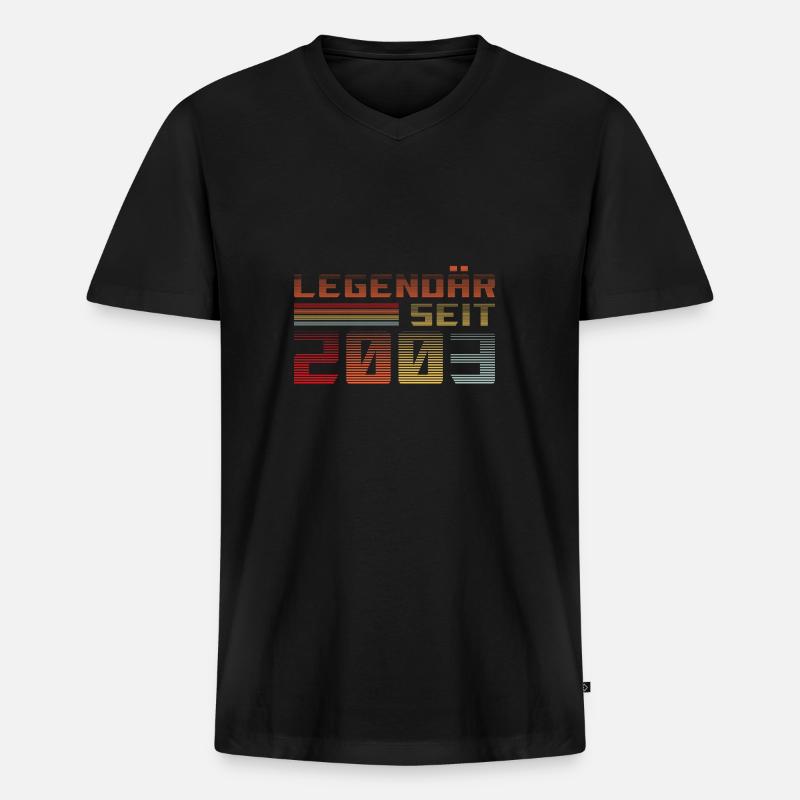 Legendär seit 2003 - Männer Premium Bio T-Shirt mit V-Ausschnitt - Schwarz