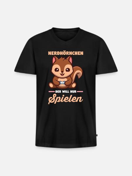 Erdmännchen - Männer Premium Bio T-Shirt mit V-Ausschnitt - Schwarz