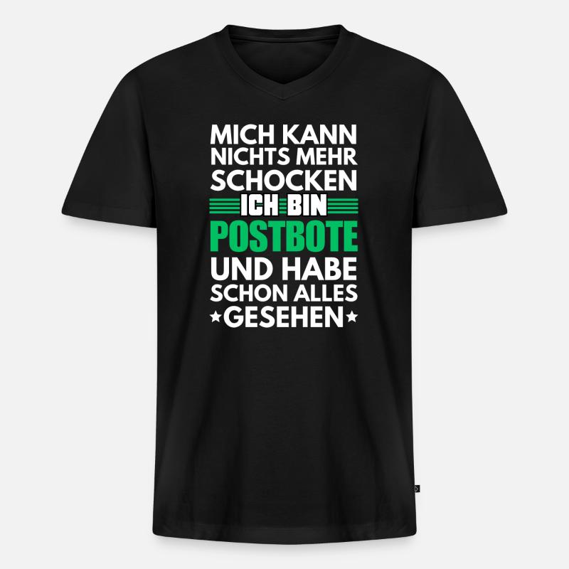Nicht schockbarer Postbote - Männer Premium Bio T-Shirt mit V-Ausschnitt - Schwarz
