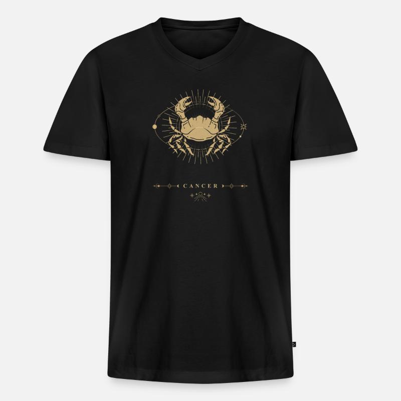 Krebs Sternzeichen - Männer Premium Bio T-Shirt mit V-Ausschnitt - Schwarz