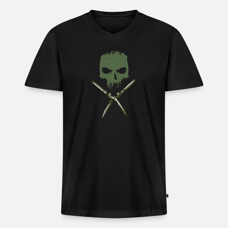Gärtner Gartenpflege Arbeit - Männer Premium Bio T-Shirt mit V-Ausschnitt - Schwarz