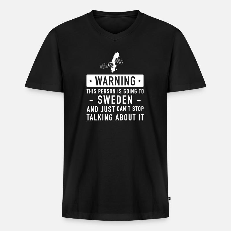 Schweden Typisches Feriengeschenk - Männer Premium Bio T-Shirt mit V-Ausschnitt - Schwarz