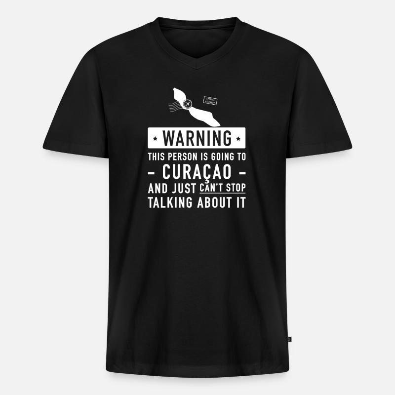 Original Curacao Urlaub Geschenk - Männer Premium Bio T-Shirt mit V-Ausschnitt - Schwarz
