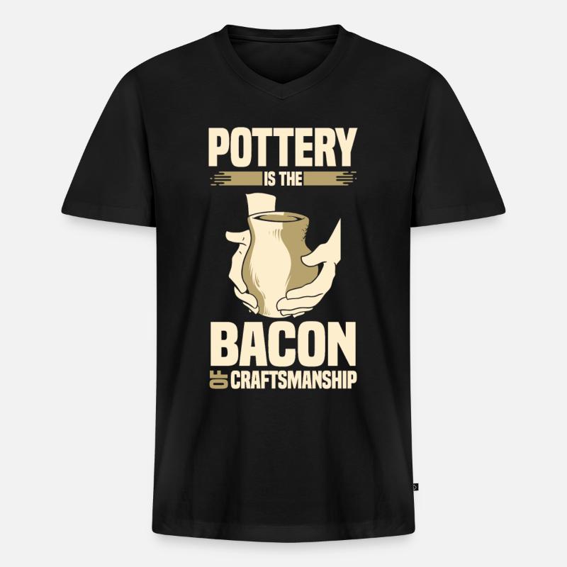 Töpfern - Männer Premium Bio T-Shirt mit V-Ausschnitt - Schwarz