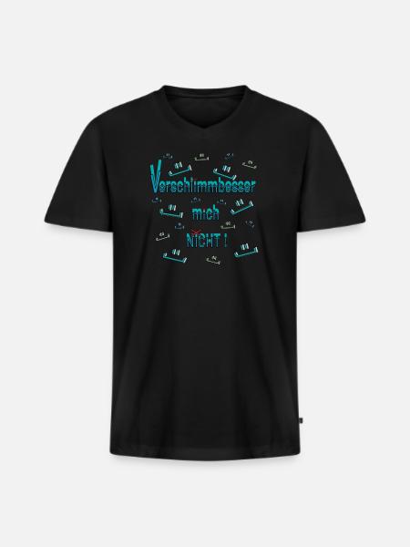 Verschlimmbessern - Männer Premium Bio T-Shirt mit V-Ausschnitt - Schwarz