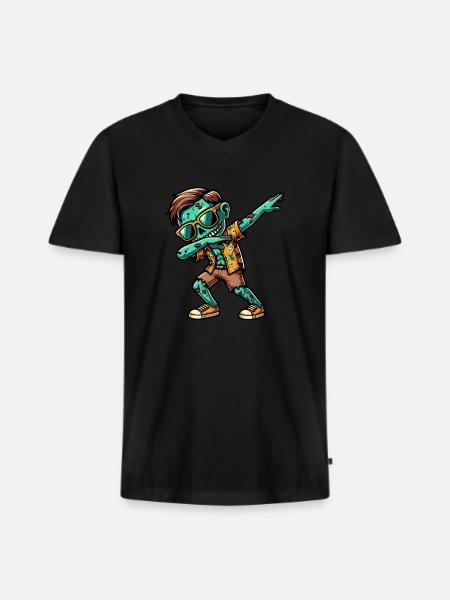 Dabbing Zombie - Men's Premium Organic T-shirt with V-neck - black