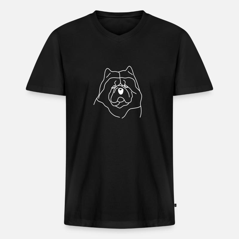 ChowChow cane leone cane camicia maglietta cane - Maglietta ecologica premium da uomo con scollo a V - nero