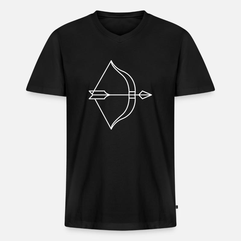 Pfeil - Männer Premium Bio T-Shirt mit V-Ausschnitt - Schwarz
