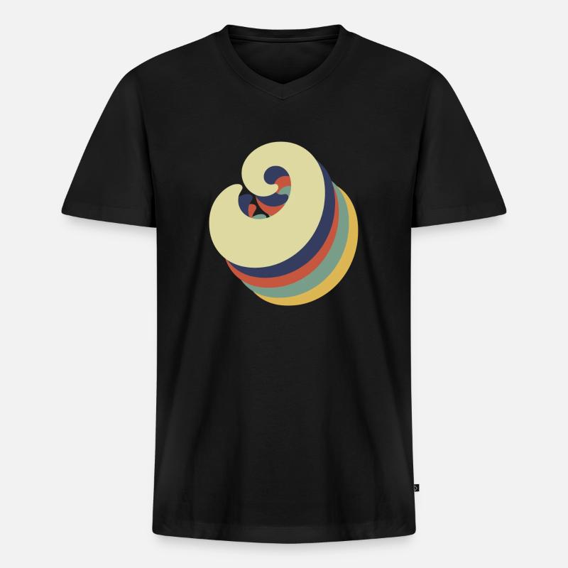 Buchstabe o retro - Männer Premium Bio T-Shirt mit V-Ausschnitt - Schwarz