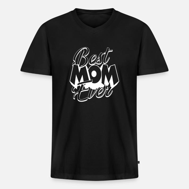 Mamma - Maglietta ecologica premium da uomo con scollo a V - nero