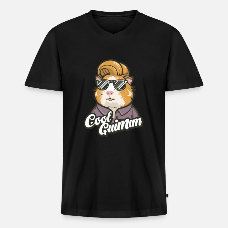 Guinea Pig MOM - Männer Premium Bio T-Shirt mit V-Ausschnitt - Schwarz
