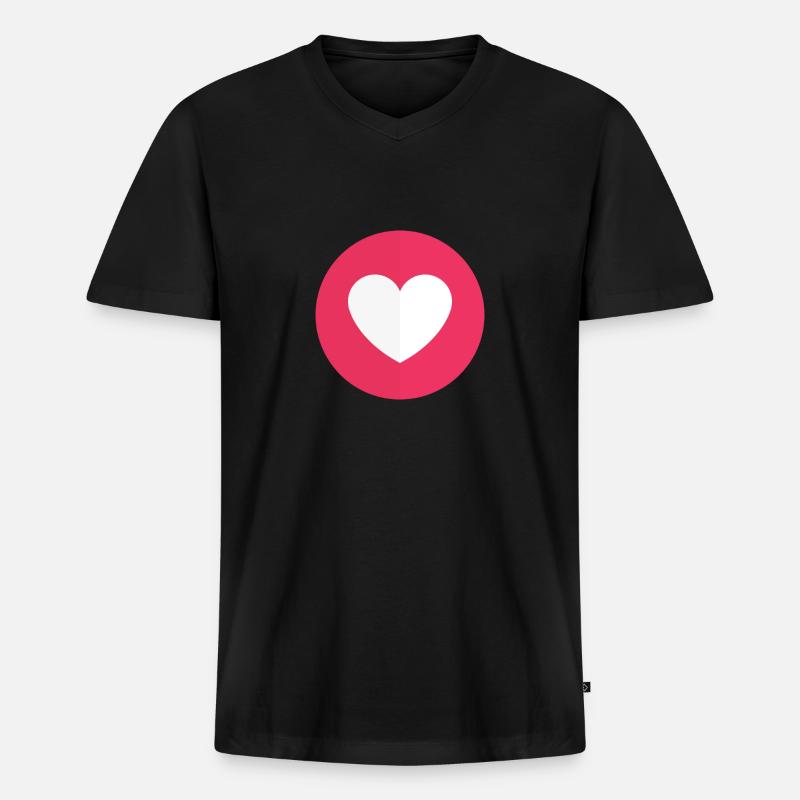 facebook heart - Männer Premium Bio T-Shirt mit V-Ausschnitt - Schwarz