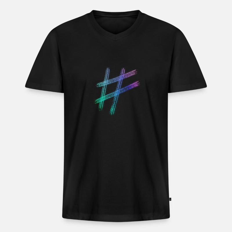 hashtag - Männer Premium Bio T-Shirt mit V-Ausschnitt - Schwarz