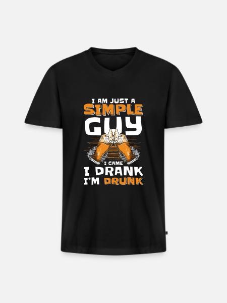 Alcoholics drink drunk liquor - Men's Premium Organic T-shirt with V-neck - black