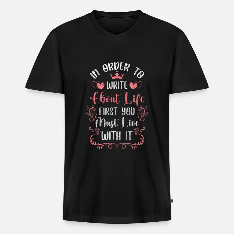 Uhr Zeichen Glas - Männer Premium Bio T-Shirt mit V-Ausschnitt - Schwarz