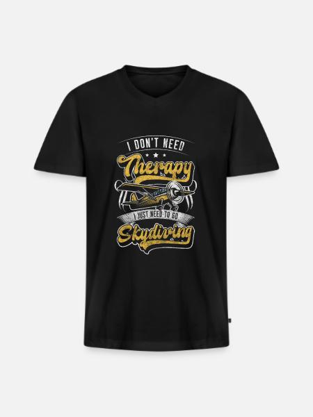 Skydive Free Fall Airplane Flying - Men's Premium Organic T-shirt with V-neck - black