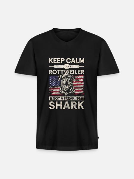 Rassehund Hunderasse Herrchen Stark - Männer Premium Bio T-Shirt mit V-Ausschnitt - Schwarz