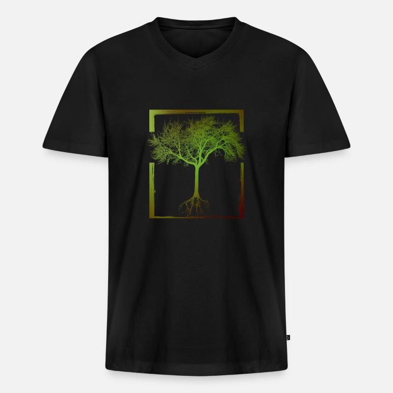 Mutter Natur - Rahmen 01 - Männer Premium Bio T-Shirt mit V-Ausschnitt - Schwarz