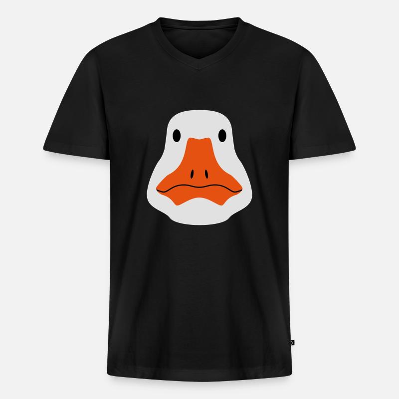Gans / stilisiert - Männer Premium Bio T-Shirt mit V-Ausschnitt - Schwarz