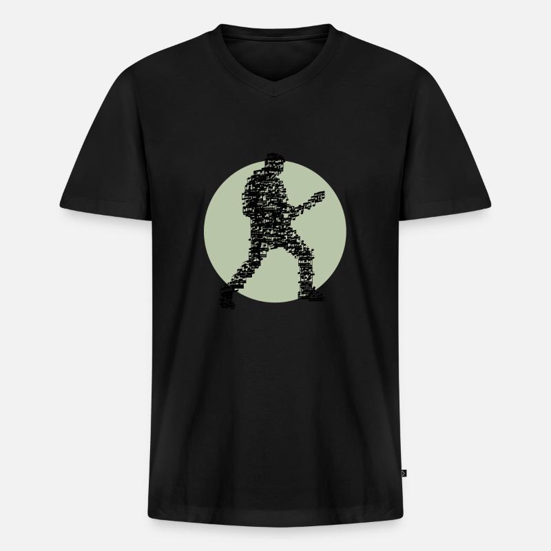 guitar_player_notes_09201602 - Männer Premium Bio T-Shirt mit V-Ausschnitt - Schwarz
