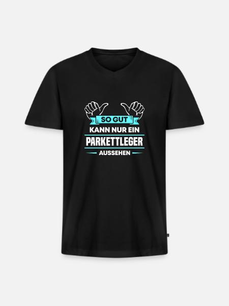 Parkettleger Design für stolze Handwerker - Männer Premium Bio T-Shirt mit V-Ausschnitt - Schwarz