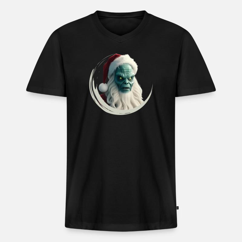 intergalactic christmas - Männer Premium Bio T-Shirt mit V-Ausschnitt - Schwarz
