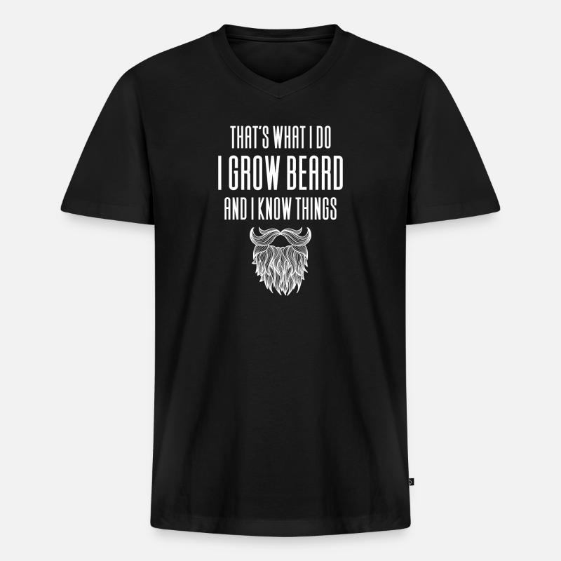 Bart Bartträger Bärtiger Man - Männer Premium Bio T-Shirt mit V-Ausschnitt - Schwarz