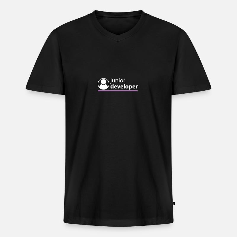 Junior Developer - Men's Premium Organic T-shirt with V-neck - black
