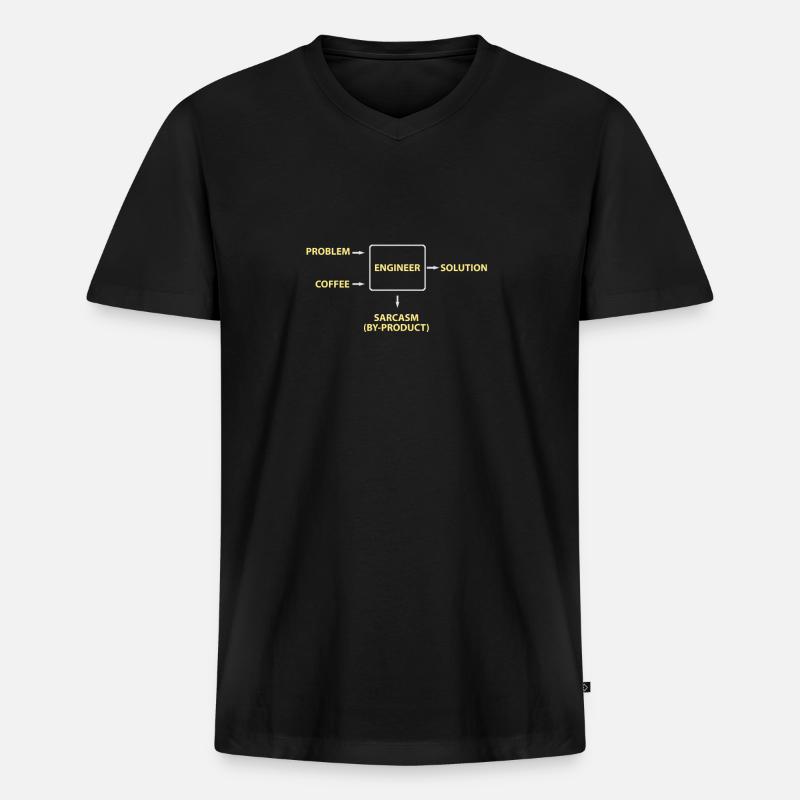Engineering Sarcasm By-product - T-shirt encolure en V Premium bio Homme - noir