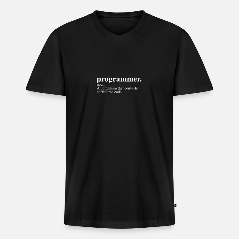 Programmierer-Definition - Männer Premium Bio T-Shirt mit V-Ausschnitt - Schwarz