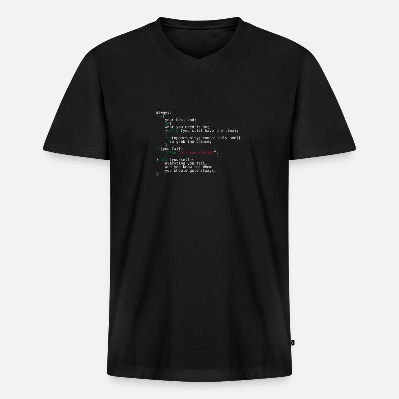 Geek Coder - Men's Premium Organic T-shirt with V-neck - black