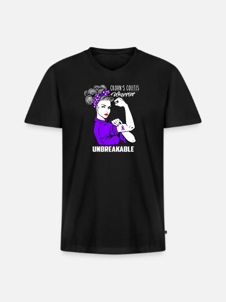 Crohns Colitis-Bewusstsein - Männer Premium Bio T-Shirt mit V-Ausschnitt - Schwarz