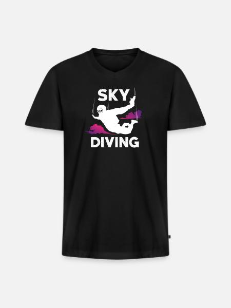 Skydiving skydiving - Men's Premium Organic T-shirt with V-neck - black