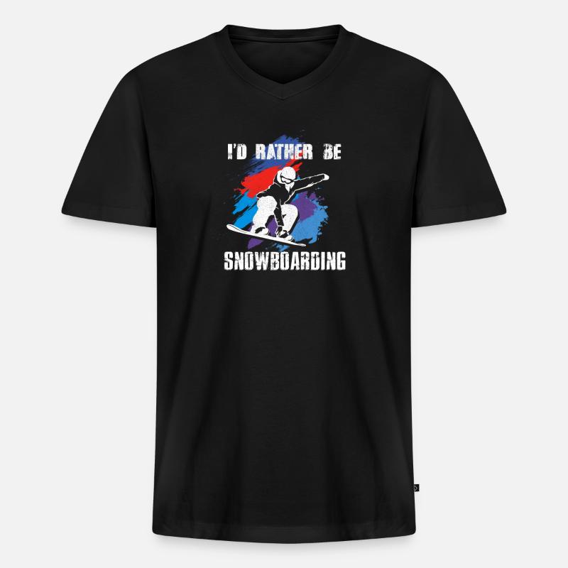 Snowboard Snowboarder Snowboarden - Männer Premium Bio T-Shirt mit V-Ausschnitt - Schwarz