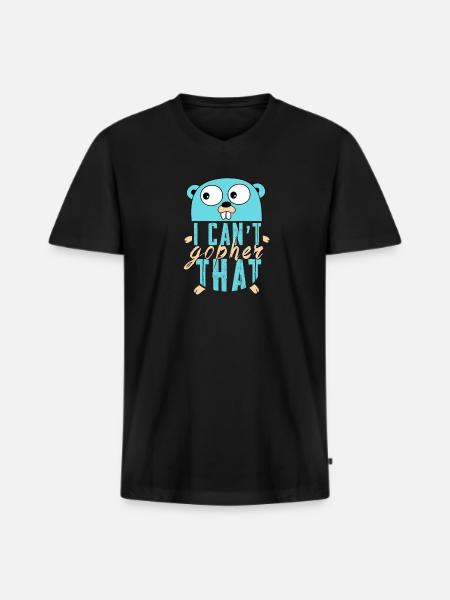 Golang Gopher, Stylish - Men's Premium Organic T-shirt with V-neck - black