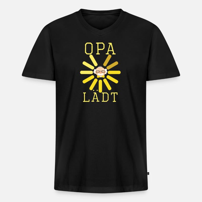 Opa lädt Großvater werden Enkelkind - Männer Premium Bio T-Shirt mit V-Ausschnitt - Schwarz