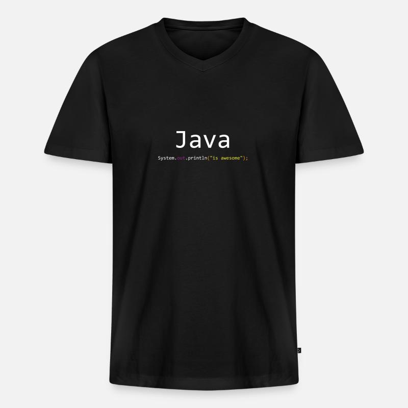 Java is awesome - Men's Premium Organic T-shirt with V-neck - black