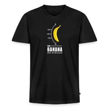 Banane Maßeinheit Gelb Nerd lustiges Geschenk - Männer Premium Bio T-Shirt mit V-Ausschnitt - Schwarz - Vorne - Nico (187cm)