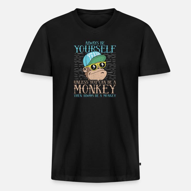 Always Be Yourself - Männer Premium Bio T-Shirt mit V-Ausschnitt - Schwarz