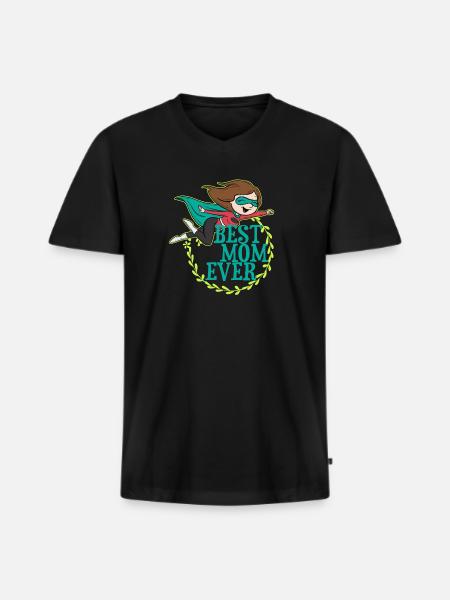 beste mutti ever - Männer Premium Bio T-Shirt mit V-Ausschnitt - Schwarz