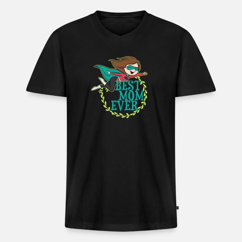 beste mutti ever - Männer Premium Bio T-Shirt mit V-Ausschnitt - Schwarz